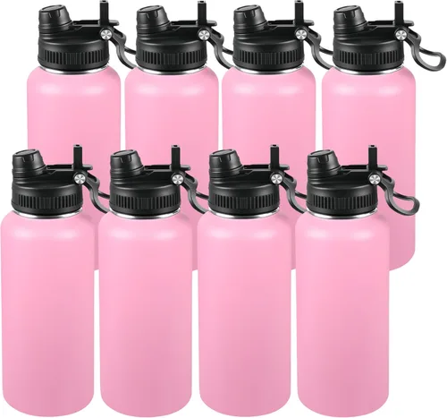 Miniatura 99 de Botella de agua aislada de 22 onzas, tapa 2 en 1 a prueba de fugas (sorbo/pajilla) + asa, botella de acero inoxidable para deportes, viajes, trabajo