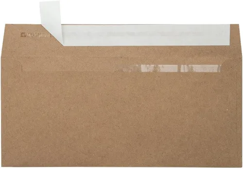 Miniatura 2 de LUXPaper Sobres de factura de doble ventana, despegar y prensar, 4 1/8 pulgadas x 9 1/8 pulgadas, bolsa de comestibles marrón, 70 libras, texto