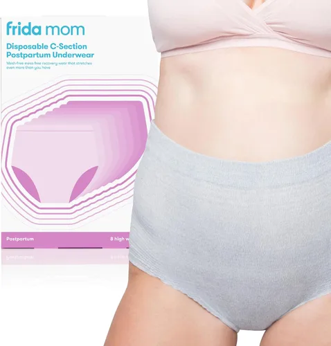 Frida Mom Women's Postpartum Underwear for C-Section Recovery, Disposable High Waist, Seamless with Stretchy Support, Postpartum Essentials