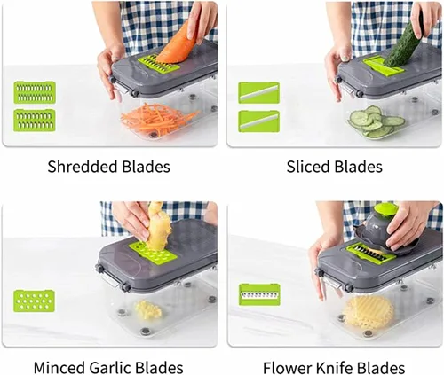 Miniatura 4 de Picador de verduras - Picador de cebolla profesional 22 en 1 - Picador multifuncional de alimentos con separador de huevos - Cortador de verduras
