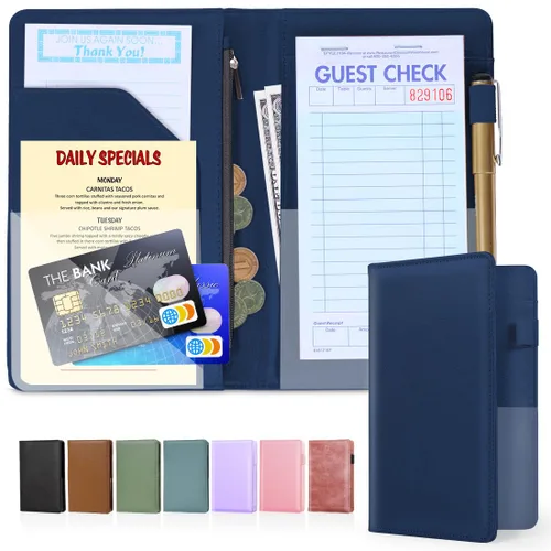 Miniatura 9 de LINTRU Libro de Servidor, Libros de Servidor Reforzados y Duraderos para Mesera, Libro de Mesera Pulido y Profesional, Libro de Servicio Organizado