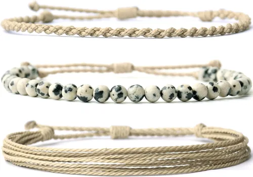 Miniatura 73 de Pulsera curativa hecha a mano con cuentas de piedra natural, regalo para hombres, pulsera de cuerda ajustable