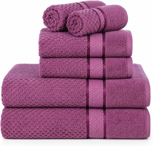 Miniatura 25 de Ample Decor Juego de toallas de baño 100% algodón, 6 piezas, suaves y absorbentes, de secado rápido, juego de toallas de baño