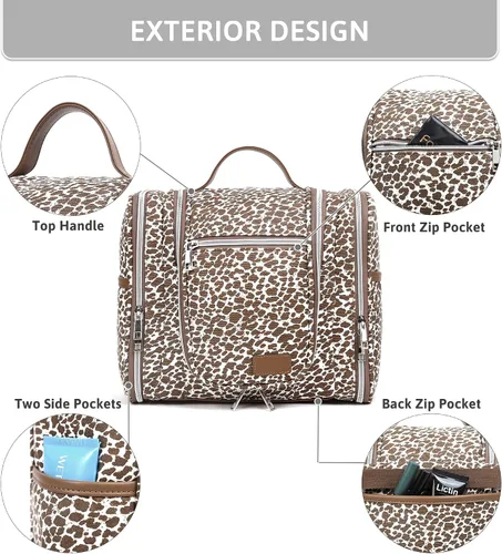 Miniatura 7 de Pearl Angeli Neceser colgante para mujeres y hombres, bolsa grande para cosméticos de maquillaje, organizador de artículos de tocador resistentes al