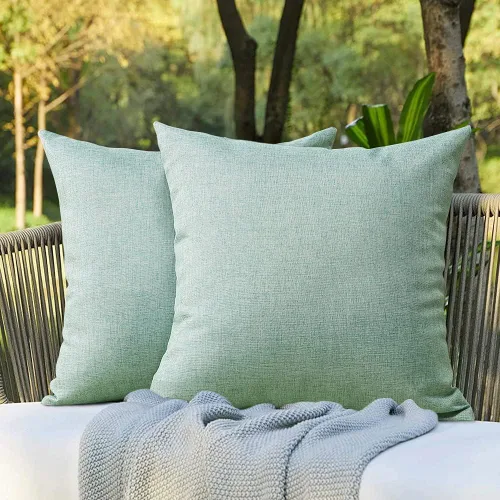 Miniatura 18 de OTOSTAR Paquete de 2 fundas de almohada impermeables para interiores y exteriores de 18 x 18 pulgadas, fundas de almohada decorativas para jardín