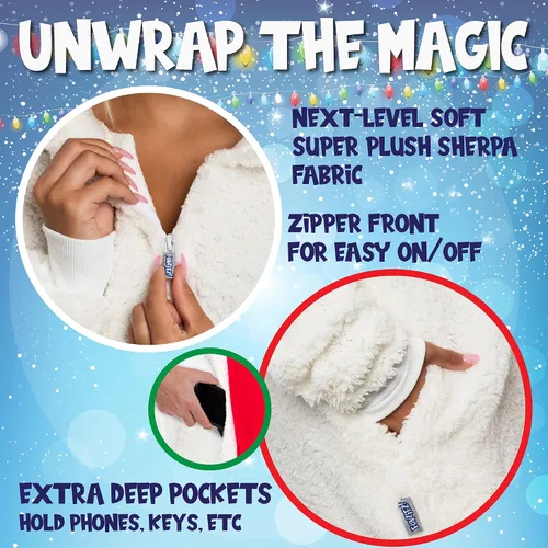 Miniatura 31 de Funziez! Mameluco de sherpa ajustado para adultos, disfraz de Halloween de animales, traje de cosplay de una pieza de felpa para mujeres y hombres
