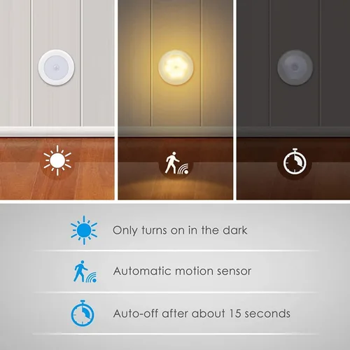 Miniatura 4 de AMIR Luz con Sensor de Movimiento Mejorada de 3.15" para Interiores, Inalámbrica con Batería, Luces LED Nocturnas Adhesivas para Armario, Escalera
