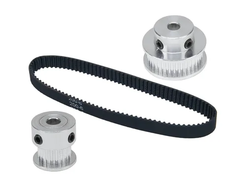 Miniatura 5 de Juego de 2 piezas 2GT Polea de distribución de aluminio 20 y 36 dientes 5 mm de orificio Rueda sincrónica con 2 piezas Longitud de 200 mm, ancho