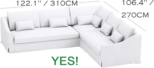 Miniatura 4 de Farlov - Funda de repuesto para sofá esquinero de 5 asientos para el lado derecho más largo cuando estás sentado (no mirando), compatible con IKEA