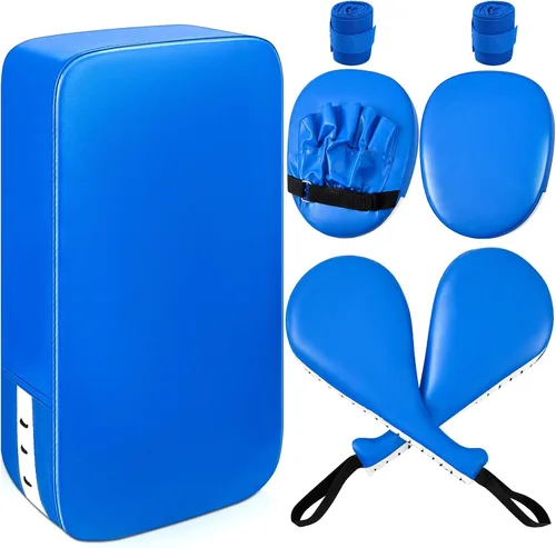 Miniatura 10 de Poen 7 en 1 Taekwondo Kick Pad Boxeo Equipo de entrenamiento Guantes de perforación Artes marciales Banda de muñeca Almohadillas suaves ajustables