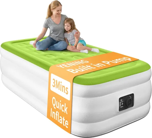 Miniatura 14 de Colchón de aire YENING tamaño queen con bomba incorporada, cama hinchable elevada, colchón hinchable resistente con cama de aire de 18 pulgadas