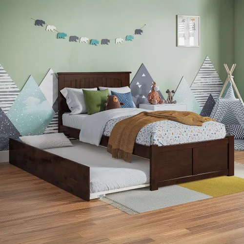 Miniatura 13 de AFI Nantucket - Cama de plataforma tamaño King con estribo y cama nido individual XL en color gris