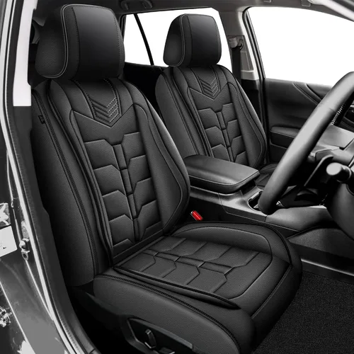 Miniatura 21 de IKABEVEM Fundas de asiento para Nissan Pathfinder 2011-2024 2025 2026, 2 piezas, fundas de asiento delantero de automóvil, de piel sintética