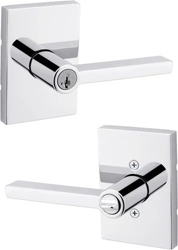 Miniatura 21 de Kwikset Halifax - Manija de puerta de paso interior, palanca para puertas de armario y pasillo, manija reversible sin bloqueo, color negro mate
