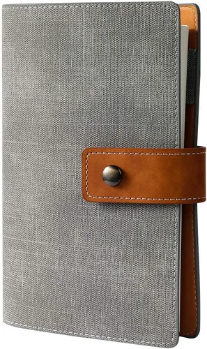 Miniatura 11 de CAGIE Carpeta A5 con 6 anillas rellenable, cuaderno de cuero encuadernado en espiral para planificador de negocios, organizador personal, cuadernos
