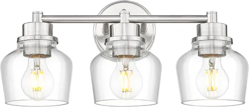 Miniatura 14 de Lámpara de tocador dorada Emak con pantalla de vidrio lechoso, accesorios modernos de iluminación de baño sobre espejo, 3 luces de tocador de baño