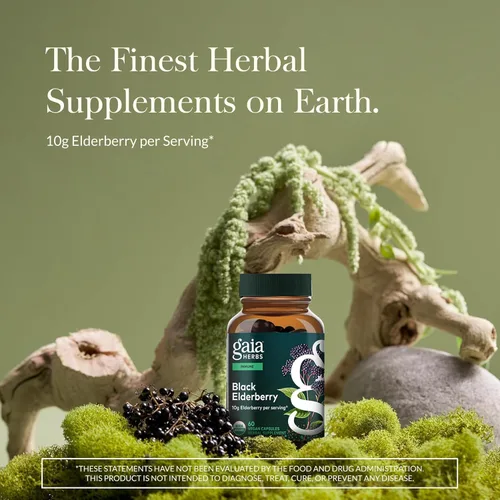 Miniatura 2 de Gaia Herbs Black Elderberry - Suplemento diario de apoyo inmunológico para ayudar a apoyar el bienestar - con bayas de saúco negro y fruta