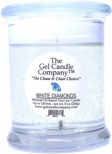 Elizabeth Taylor White Diamonds Inspired Perfume Vela de gel perfumada Deco Jar Aceite mineral a base de hasta 120 horas por The Gel Candle Company