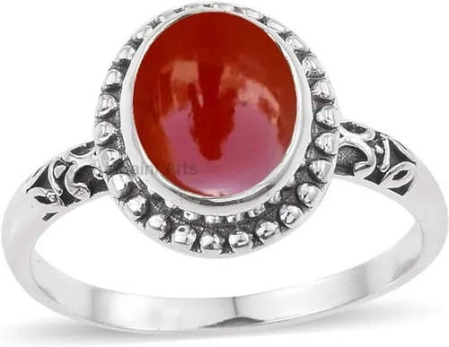 Miniatura 28 de Anillo de plata de ley 925 para mujer, anillo único de gema ovalada hecho a mano