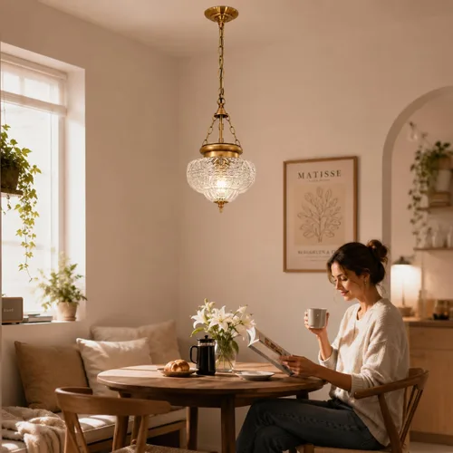Miniatura 3 de Lámparas colgantes de latón antiguo cepillado para isla de cocina, accesorios de iluminación de altura ajustable, lámpara colgante vintage con Dorado