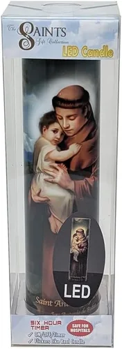 Miniatura 4 de St Anthony, vela de oración devocional sin llama LED, THE SAINTS COLLECTION