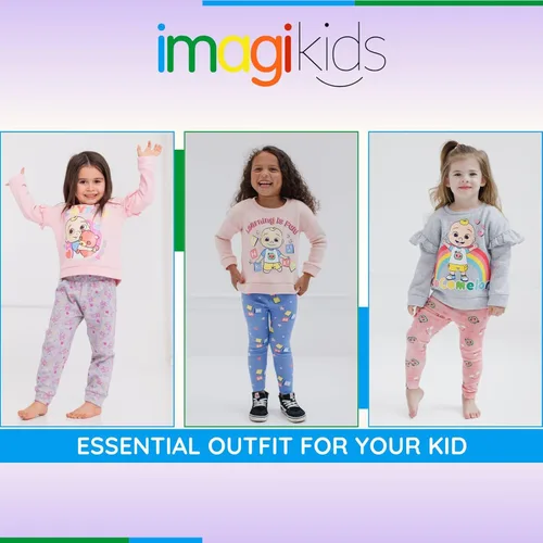 Miniatura 3 de CoComelon JJ - Conjunto de sudadera y pantalones de forro polar para niñas pequeñas