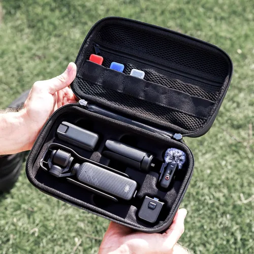 Miniatura 8 de Kiorafoto Funda rígida OSMO Pocket 3, bolsa de protección portátil de EVA con correa larga de 53.54 pulgadas y 3 fundas para tarjetas MicroSD