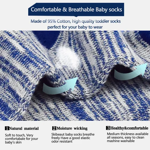 Miniatura 5 de Calcetines antideslizantes para niños 9 pares de calcetines antideslizantes Skibeaut para niños de 1 a 7 años