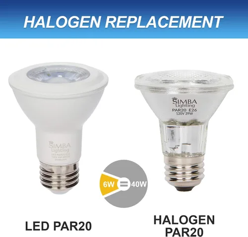 Miniatura 4 de Simba Lighting Bombilla LED PAR20 de 6 W 38 grados regulable (paquete de 6 unidades) para lata empotrada de interior, campana extractora y exterior