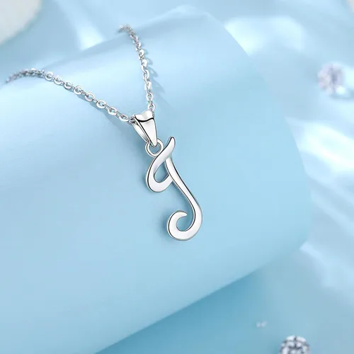 Miniatura 227 de EUDORA Collares de plata esterlina con inicial para mujer, regalos clásicos de 26 letras sin cuello para niñas, hermana, madre hija, cadena de 18