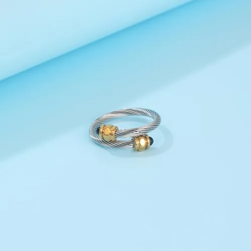 Miniatura 4 de Anillo de cable para mujer, un anillo de perla de puño diseñado para adaptarse a circunferencias de dedo entre 70mm-90mm