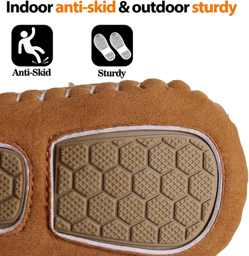 Miniatura 3 de HONGTEYA Botas de nieve para bebé con forro polar interior, botines para niña con suela dura de goma antideslizante, zapatos para niños y niñas de 0