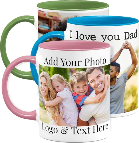 Miniatura 11 de Tazas de café con foto personalizada, 15 oz. con imagen, texto, nombre en tazas de café, regalos personalizados, taza personalizada de cerámica