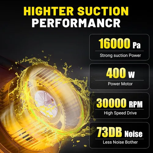 Miniatura 2 de Aspiradora inalámbrica para batería DeWalt de 20 V, aspiradora eléctrica de mano 5 en 1 con potente motor de 400 W, aspiradora de mano portátil
