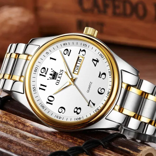 Miniatura 7 de OLEVS Reloj de negocios de lujo esfera grande fácil de leer reloj analógico de cuarzo con fecha de día relojes clásicos impermeables con números