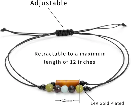 Miniatura 2 de Pulsera de protección, protección empática, cristales de obsidiana negra y pulsera de piedras curativas para mujeres, suerte, ansiedad y pulsera