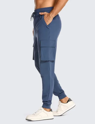 Miniatura 3 de CRZ YOGA Pantalones deportivos tipo cargo ligeros para hombre, de secado rápido, de 30 pulgadas, para senderismo, calle, casual, con bolsillos
