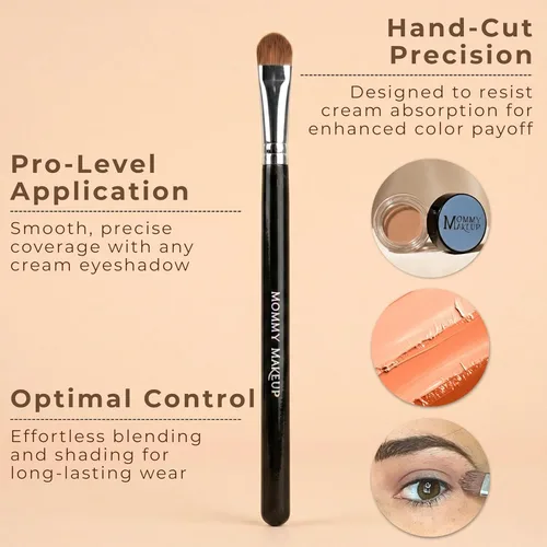 Miniatura 2 de Creme Definer - Brocha para sombra de ojos, cerdas veganas sintéticas suaves y gruesas de alta calidad, brocha plana para sombra de ojos en crema