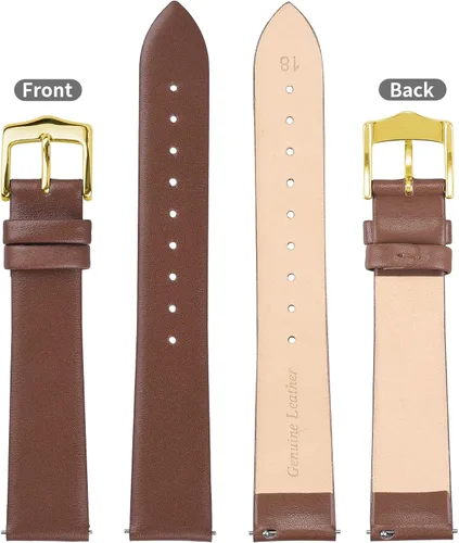 Miniatura 3 de EACHE Correas de reloj de cuero de liberación rápida para hombres y mujeres, correas de reloj de cuero fino para mujer, 0.472 in, 0.551 in, 0.630