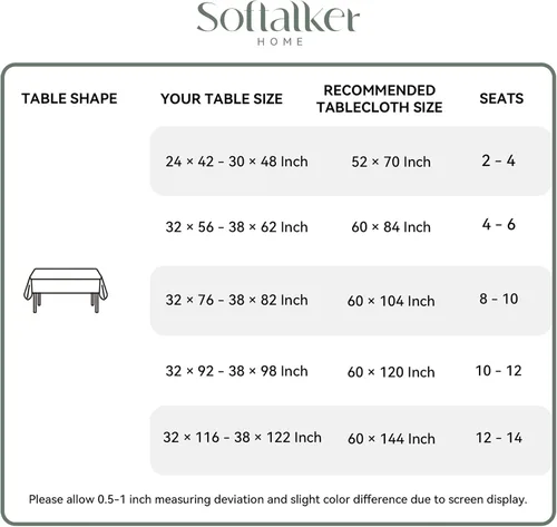 Miniatura 7 de Softalker - Mantel rectangular con textura tejida y patrón jacquard, impermeable, fácil de limpiar, resistente a las manchas y sin arrugas