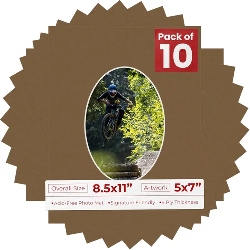 Miniatura 29 de Tapete de 8.5 x 11 pulgadas con corte biselado para fotos de 5 x 7 pulgadas, diseño ovalado, color azul bebé, sin ácidos, mate para proteger tus