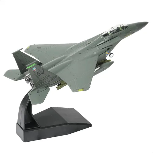 Miniatura 11 de NUOTIE Classic American Eagle F-15E Bimotor Fighter Pre-Build Model Kits 1:100 de aleación de avión fundido a troquel avión modelo de exhibición