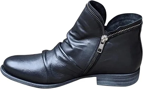Miniatura 17 de Ladmiple Botas vaqueras para mujer, pantorrilla ancha, pie ancho, botas de tobillo vaquera occidental, botas de combate, zapatos para caminar