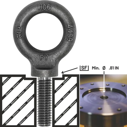 Miniatura 4 de 3 pernos de ojo de hombro de elevación de 7/16"-14 x 1-3/8" Autocolorido
