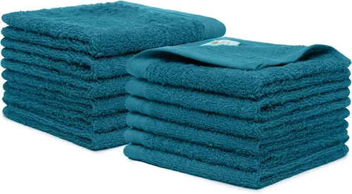 Miniatura 18 de Juego de 12 paños de 100 % algodón de 13 x 13 pulgadas, juego de 12 toallas ultrasuaves y altamente absorbentes, para baño, gimnasio, hotel, spa