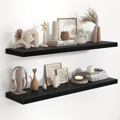 Miniatura 38 de Fun Memories Estantes flotantes de 48 pulgadas, estantes de pared de 9.3 pulgadas de profundidad para baño, sala de estar, dormitorio, cocina