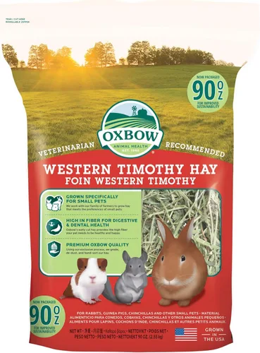 Miniatura 20 de Oxbow Western Timothy Hay para Mascotas Pequeñas – Heno de Hierba Totalmente Natural para Conejos, Cobayas y Chinchillas – Alto en Fibra