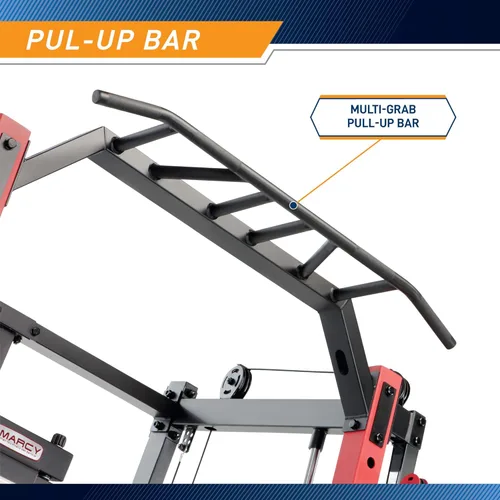 Miniatura 4 de Marcy Smith Machine Cage System Home Gym Multifunction Rack, Customizable Training Station Rojo
