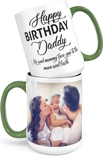 Miniatura 3 de Tazas de café personalizadas con foto, 11 oz o 15 oz, tazas personalizadas con imagen, texto, nombre - Regalos con foto, tazas personalizadas