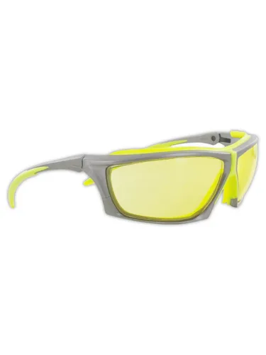 Magid Safety Y770HVAFGY Gemstone Zircon Plus Hi-Viz - Gafas de seguridad, lentes grises, estándar, marco gris/lente transparente, 2 pares, Marco